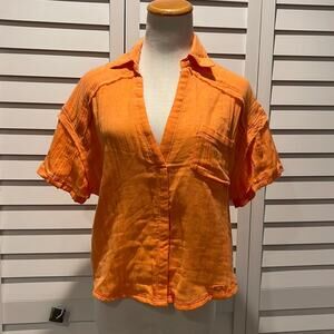 Free People NWT Crop Top in a bright Orange and nice details.